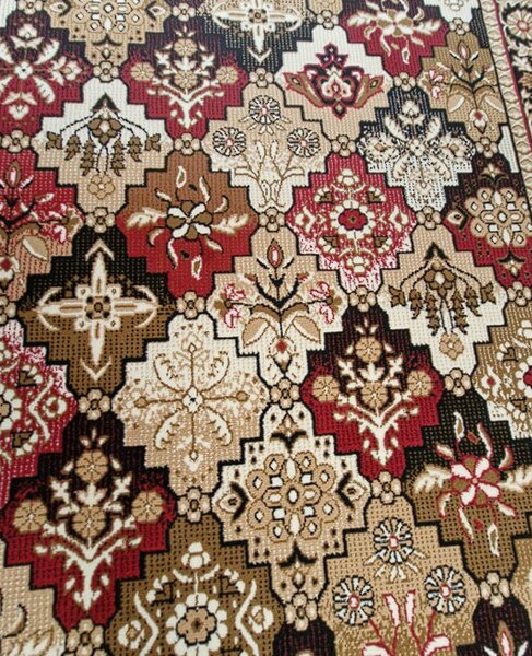 HU Červeno-béžový klasický koberec Shiraz Bcf Aztek Rozmer: 50x80 cm