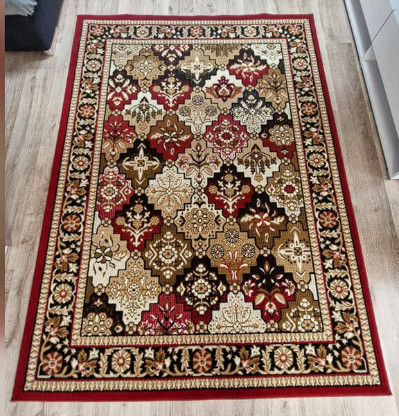 HU Červeno-béžový klasický koberec Shiraz Bcf Aztek Rozmer: 50x80 cm