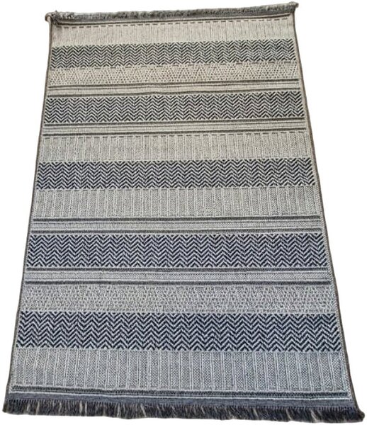 Pruhovaný koberec v boho štýle Boho 878-S – sivo-béžový Rozmer: 60x100 cm