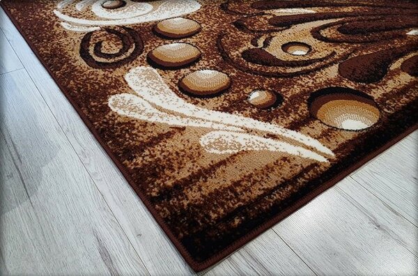HU Hnedo-čierny abstraktný koberec Shiraz Bcf Bable Rozmer: 50x80 cm