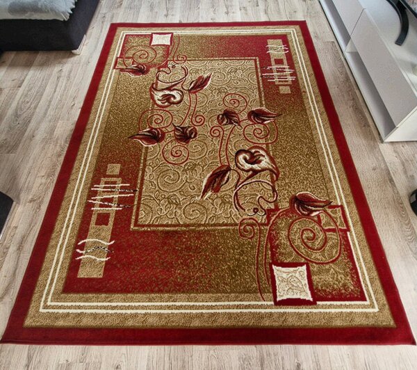 HU Červeno-béžový klasický koberec Shiraz Bcf Kalia-bordo Rozmer: 50x80 cm