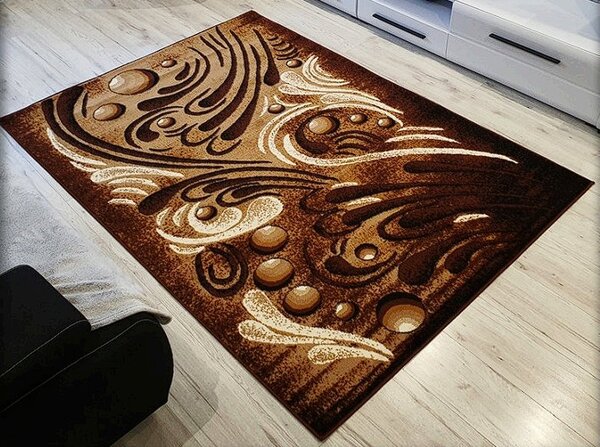 HU Hnedo-čierny abstraktný koberec Shiraz Bcf Bable Rozmer: 50x80 cm