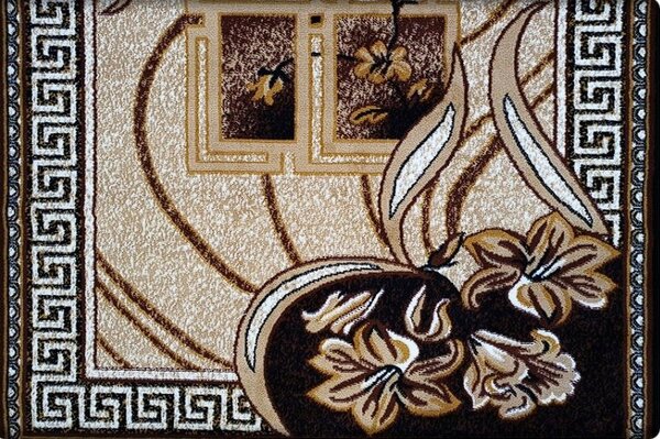 HU Hnedo-čierny klasický koberec Shiraz Bcf Kvety Rozmer: 50x80 cm