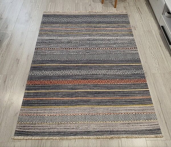 HU Viacfarebný moderný koberec Banco 1049-sivý Rozmer: 60x110 cm