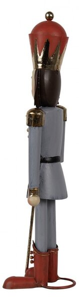 Šedá antik kovová dekorácia socha Luskáčik - 12*9*36 cm - Clayre & Eef