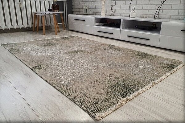 HU Béžovo-zelený orientálny koberec Banco 1030-GREEN Rozmer: 60x110 cm