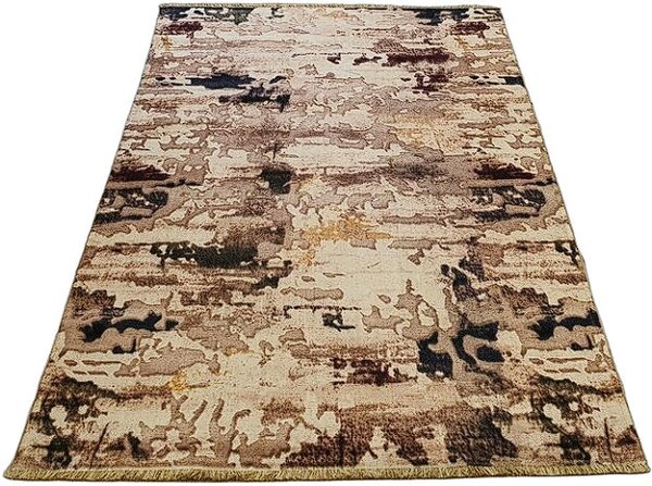 Hnedo-béžový koberec s abstraktným vzorom Banco 218 Rozmer: 60x110 cm