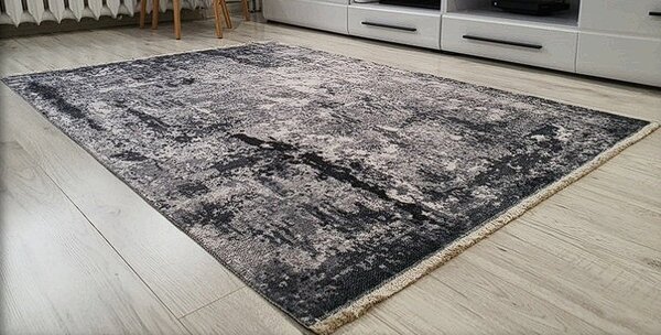 HU Sivo-hnedý moderný koberec Banco 1088-GREY Rozmer: 60x110 cm
