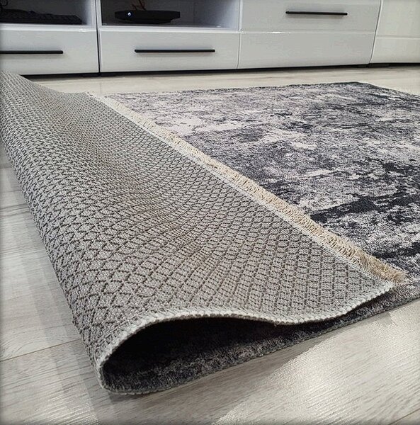 HU Sivo-hnedý moderný koberec Banco 1088-GREY Rozmer: 60x110 cm