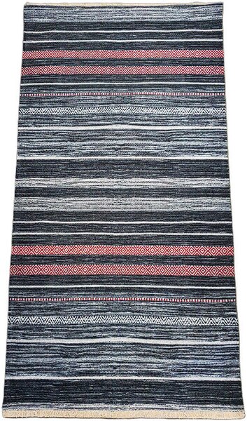 HU Sivo-modrý pruhovaný koberec Banco 1108-GREY Rozmer: 60x110 cm