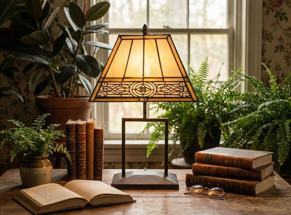 Elegantná stolná Tiffany lampa - 28*20*46 cm E27/ max 1*40W - Clayre & Eef