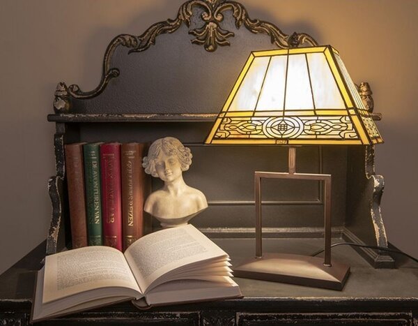 Elegantná stolná Tiffany lampa - 28*20*46 cm E27/ max 1*40W - Clayre & Eef