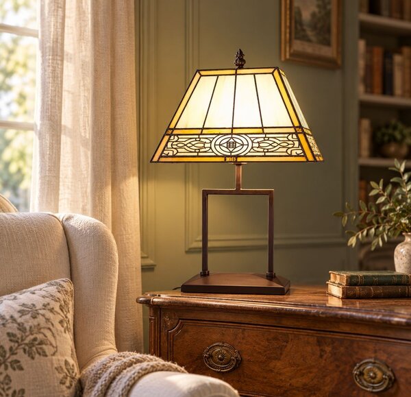 Elegantná stolná Tiffany lampa - 28*20*46 cm E27/ max 1*40W - Clayre & Eef