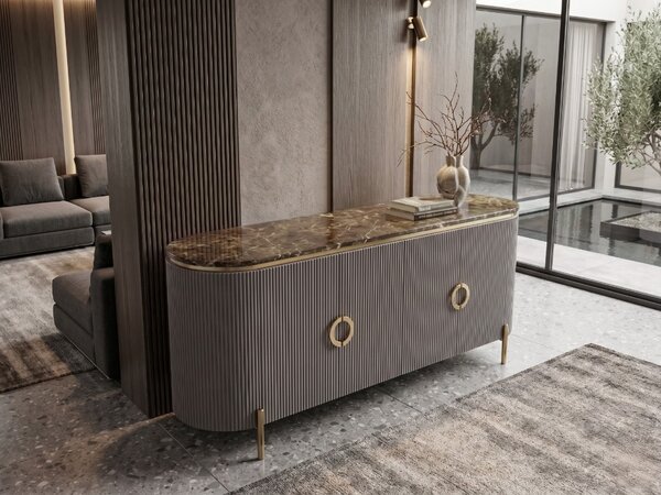 ELEGANTNÁ KOMODA ARLETTE GRAFIT + MRAMOR 180 cm