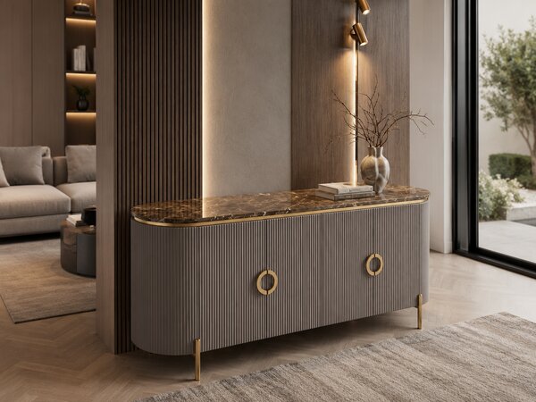 ELEGANTNÁ KOMODA ARLETTE GRAFIT + MRAMOR 180 cm