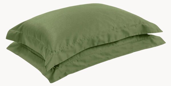 Obliečky na vankúše z bavlneného saténu Olive Green, 2 ks