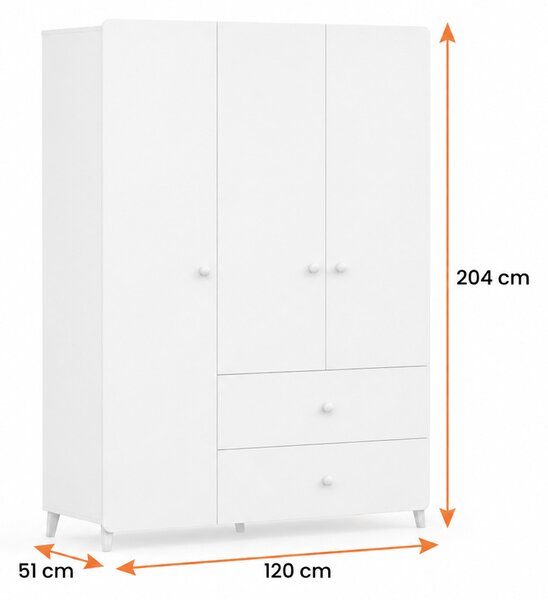 Trojdverová šatníková skriňa Marion 120x204x51 - kašmír