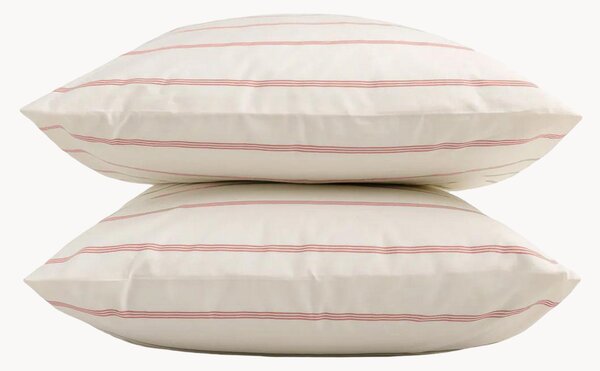 Obliečky na vankúše z bavlneného perkálu Cream + Antique Pink Stripes, 2 ks