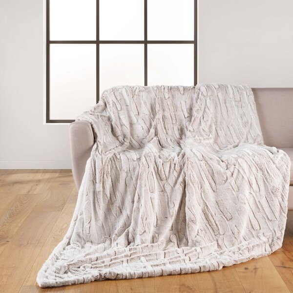 Béžová deka z mikroplyšu 180x220 cm Lynx – douceur d'intérieur