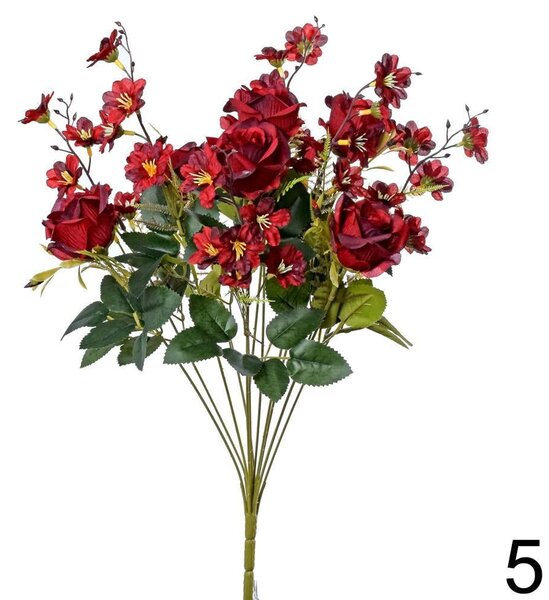 Kytica ruža bordová 46cm 1001368BOR - Umelé kvety