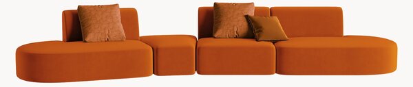 Modulárne velúrové ležadlo Chiara (6-miestne), Š 428 cm
