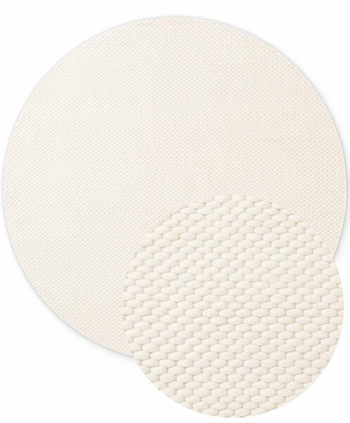ELLE Decoration, Kusový koberec Lyon Beans 106314 Natural Cream kruh z kolekcie Elle, 160x160 (priemer) kruh, biela, obývacia izba