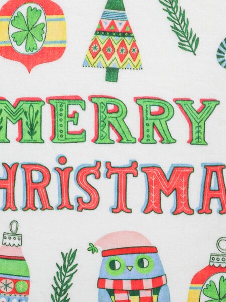 Sinsay - Vianočná kúpeľňová predložka s nápisom Merry Christmas a vianočnými motívmi - krémová