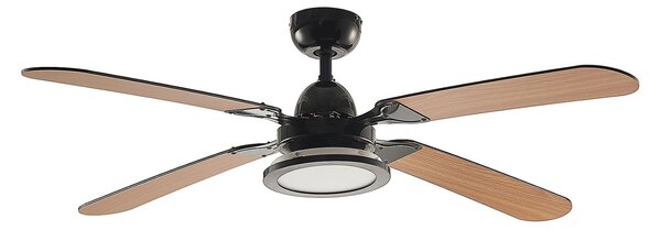 Stropný ventilátor Tedric s LED osvetlením, čierny, tichý, 133 cm – Lucande Lucande, Tedric, Čierna, Obývacia izba, Kov, Vintage