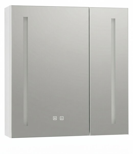 Rea Rea, LED zrkadlová skrinka s osvetlením 60x65cm, M1015-60, plast, šedá-biela, REA-M0102