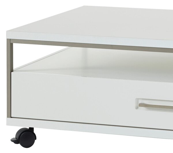 KONFERENČNÝ STOLÍK, strieborná, biela, kov, kompozitné drevo, 115/70/40 cm Livetastic - Stolíky do obývačky, Online Only
