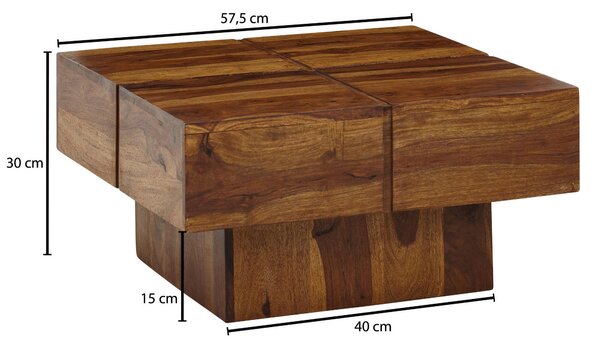 KONFERENČNÝ STOLÍK, farba indického palisandra, drevo, 57,5/57,5/30 cm MID.YOU - Stolíky do obývačky, Online Only