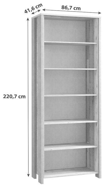 REGÁL, hnedá, tmavosivá, 86/220,1/42 cm MID.YOU - Online Only drobný nábytok, Online Only
