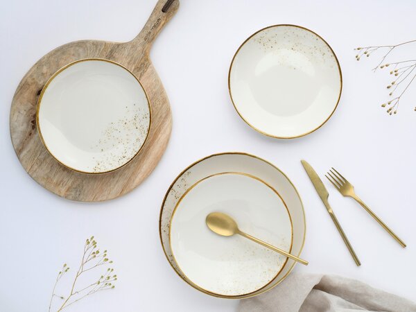 KOMBINOVANÝ SERVIS, 12-dielne, kamenina Creatable - Online Only bytové doplnky, Online Only