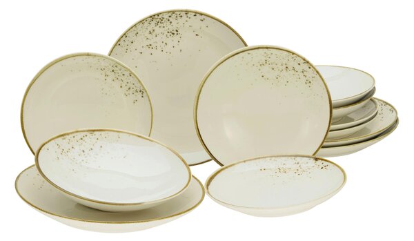 KOMBINOVANÝ SERVIS, 12-dielne, kamenina Creatable - Online Only bytové doplnky, Online Only