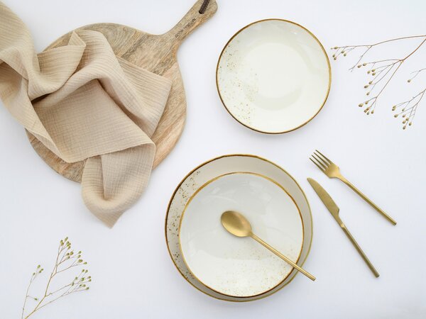 KOMBINOVANÝ SERVIS, 12-dielne, kamenina Creatable - Online Only bytové doplnky, Online Only