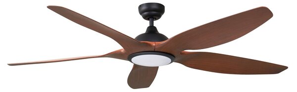 Stropný ventilátor Omendo s LED osvetlením, čierny, DC, tichý, CCT – Lucande Lucande, Omendo, stmievateľné, Čierna, Obývacia izba, Kov, Moderný