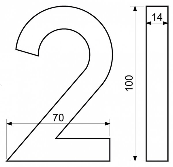 Domové čísla RICHTER 3D RN.100LV (HLINÍK), richter stříbná