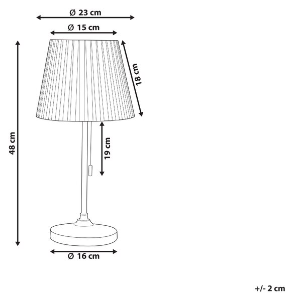 Stolná lampa mosadzná a biela železný stojan polyesterové tienidlo retro dizajn obývacia izba spálňa