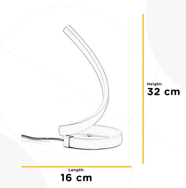 STOLNÁ LED LAMPA, 16/16/32 cm - Online Only bytové doplnky, Online Only