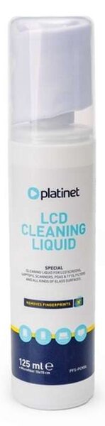 Čistiaci roztok na LCD obrazovky Platinet 125 ml + utierka z mikrovlákna, biela