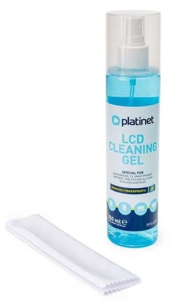 Čistiaci gél na LCD obrazovky Platinet 250 ml + utierka z mikrovlákna, biela