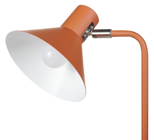 Stolná lampa oranžová kovová 51 cm kužeľovité tienidlo nočná lampa moderný industriálny štýl spálňa obývacia izba kancelária
