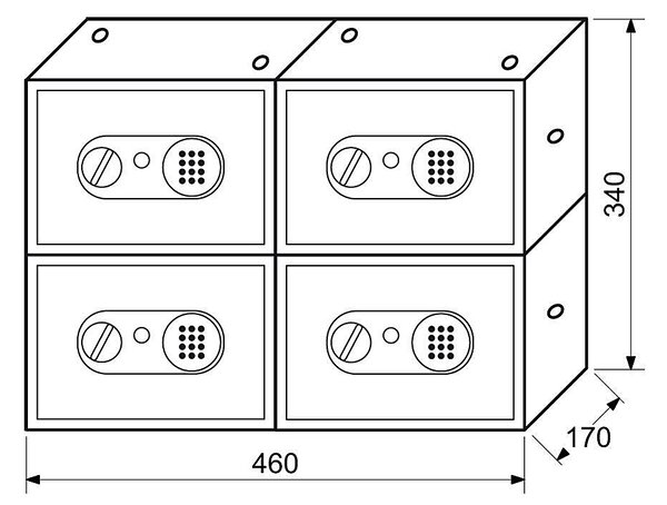 Elektronický sejf RICHTER RS.17.EDN.4SET.B, sejf