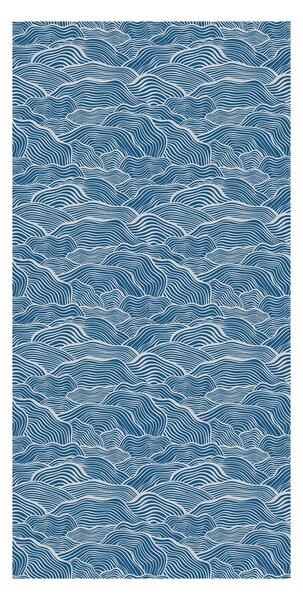 Tapeta - Grafické vlny, tmavo modré