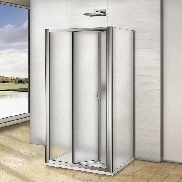 WRITE COMBI II 90x100x90 Grape Sprchovací kút so zalamovacími dverami nástenný