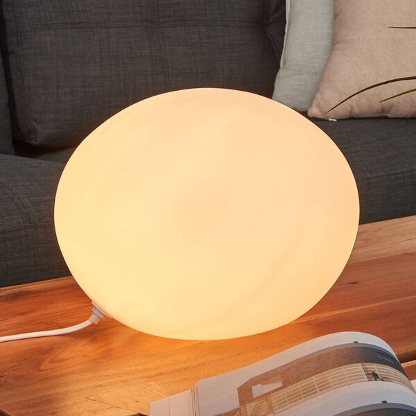 Stolná lampa Sklo oválna Ø 30 cm