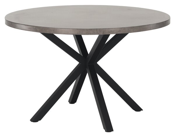 KONDELA Jedálenský stôl, betón/čierna, priemer 120 cm, MEDOR