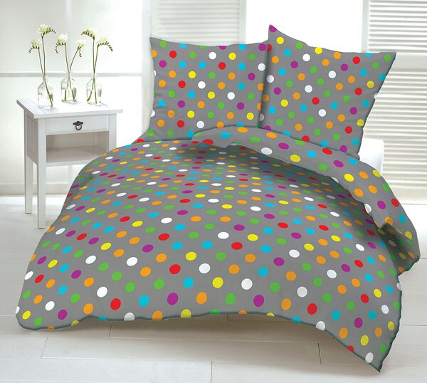 Obliečky krepové Rainbow sivé TiaHome - 1x Vankúš 90x70cm, 1x Paplón 140x200cm