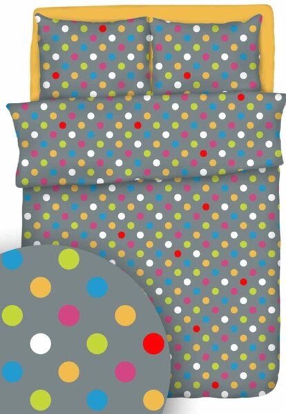 Obliečky krepové Rainbow sivé TiaHome - 1x Vankúš 90x70cm, 1x Paplón 140x200cm