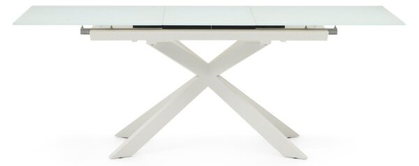 Rozkladací jedálenský stôl s prídavnou doskou so sklenenou doskou 90x160 cm Atminda – Kave Home